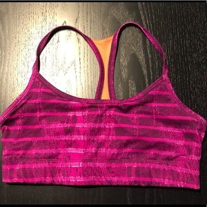 Xhileration Coral & Purple Fitness Bra